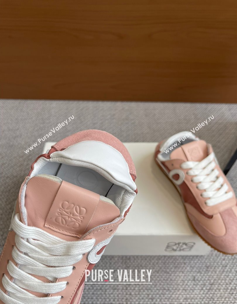 Loewe Womens Ballet Runner 2.0 Sneakers in calfskin, nylon and suede Light Pink 2025 (KL-250221026)