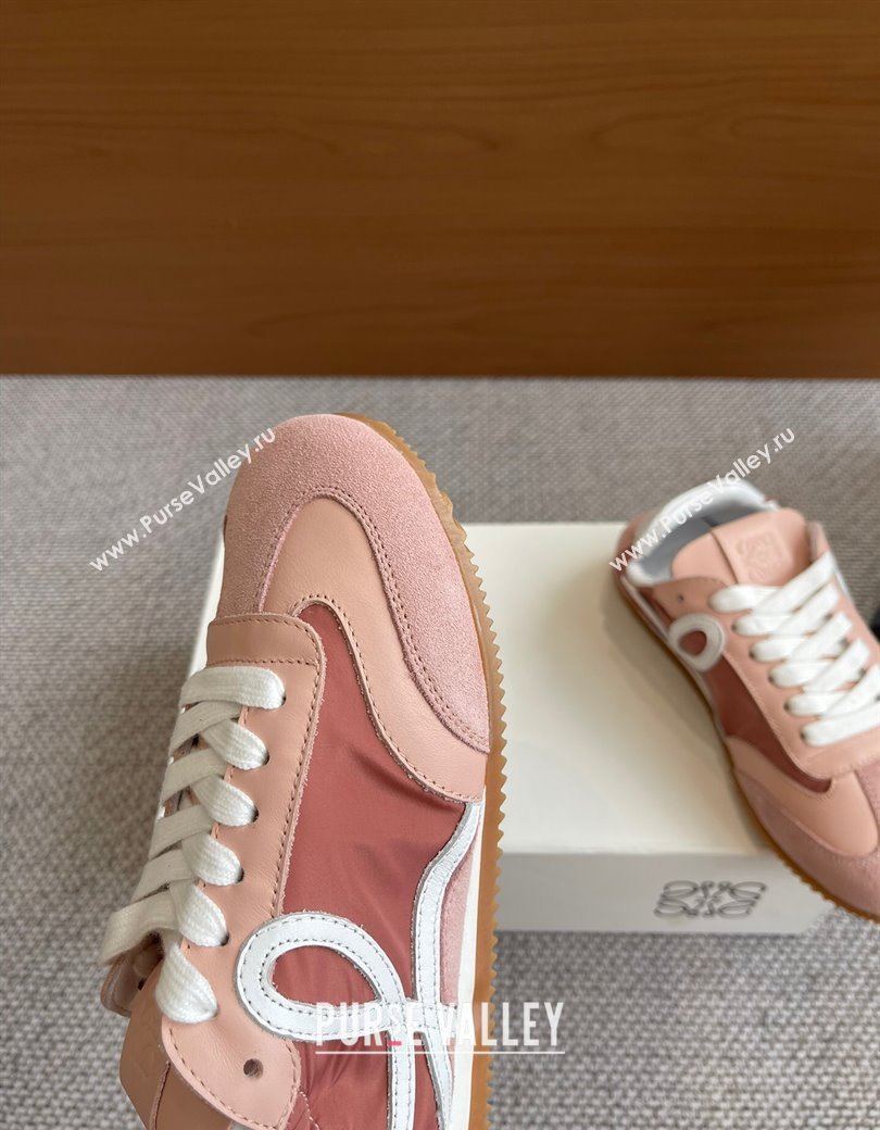 Loewe Womens Ballet Runner 2.0 Sneakers in calfskin, nylon and suede Light Pink 2025 (KL-250221026)