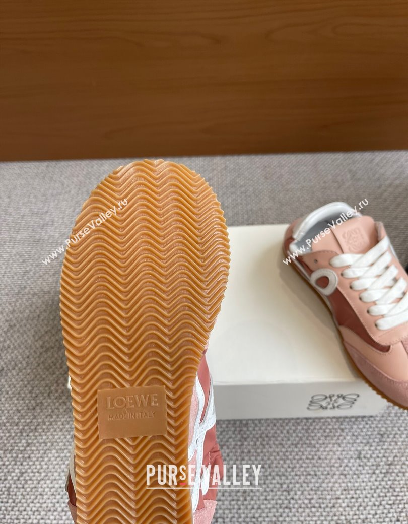 Loewe Womens Ballet Runner 2.0 Sneakers in calfskin, nylon and suede Light Pink 2025 (KL-250221026)