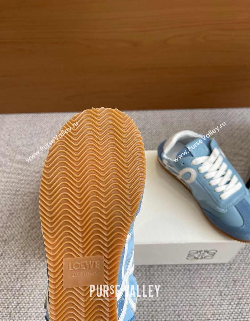 Loewe Ballet Runner 2.0 Sneakers in calfskin, nylon and suede Light Blue/White 2025 ( For Women and Men) (KL-250221030)