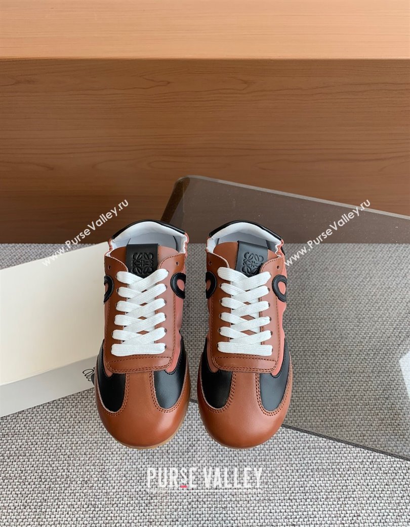 Loewe Ballet Runner 2.0 Sneakers in calfskin, nylon and suede Dark Brown/Black 2025 ( For Women and Men) (KL-250221031)