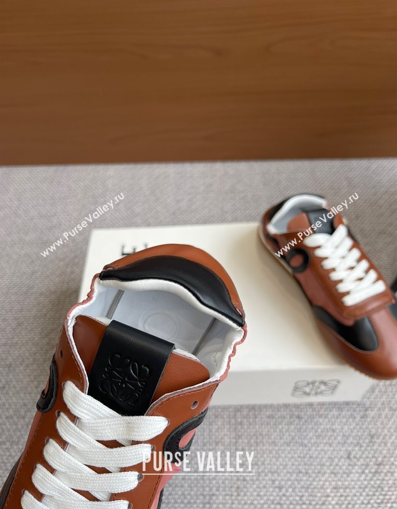 Loewe Ballet Runner 2.0 Sneakers in calfskin, nylon and suede Dark Brown/Black 2025 ( For Women and Men) (KL-250221031)