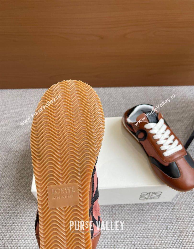 Loewe Ballet Runner 2.0 Sneakers in calfskin, nylon and suede Dark Brown/Black 2025 ( For Women and Men) (KL-250221031)