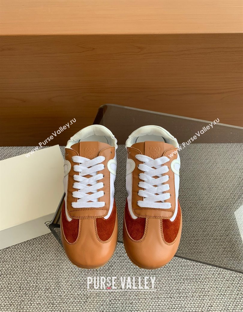 Loewe Ballet Runner 2.0 Sneakers in calfskin, nylon and suede Tan Brown 2025 ( For Women and Men) (KL-250221032)