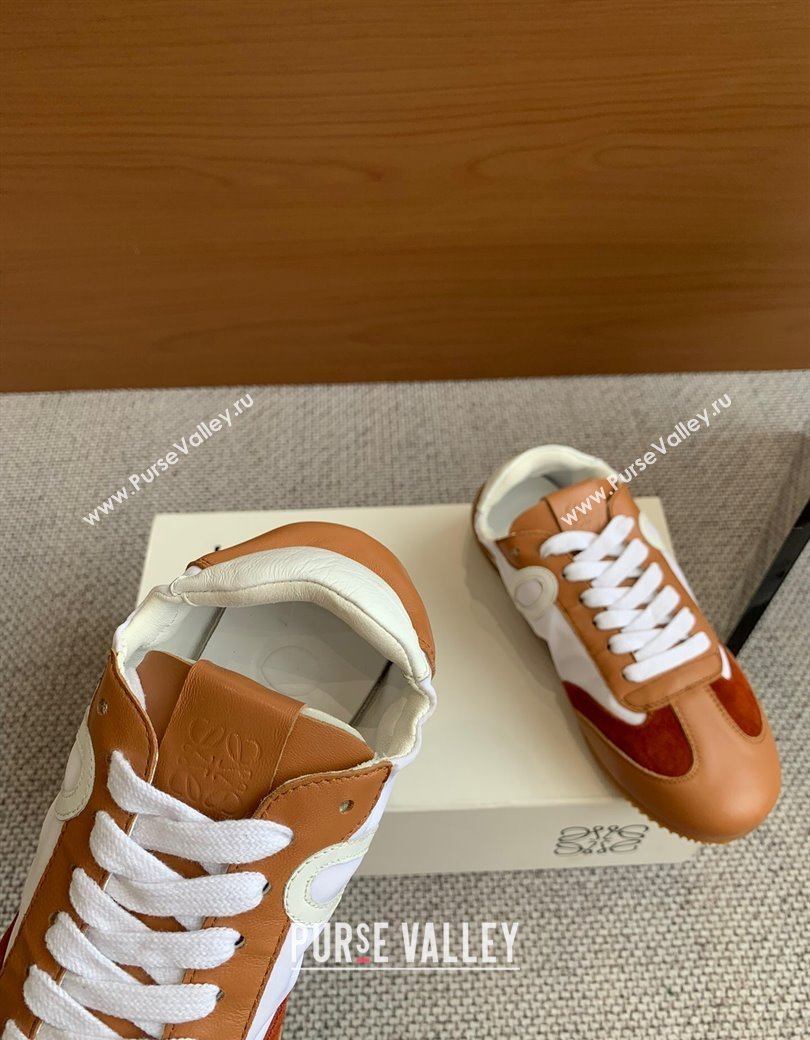 Loewe Ballet Runner 2.0 Sneakers in calfskin, nylon and suede Tan Brown 2025 ( For Women and Men) (KL-250221032)