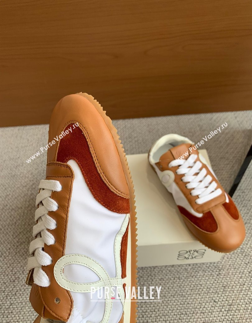 Loewe Ballet Runner 2.0 Sneakers in calfskin, nylon and suede Tan Brown 2025 ( For Women and Men) (KL-250221032)