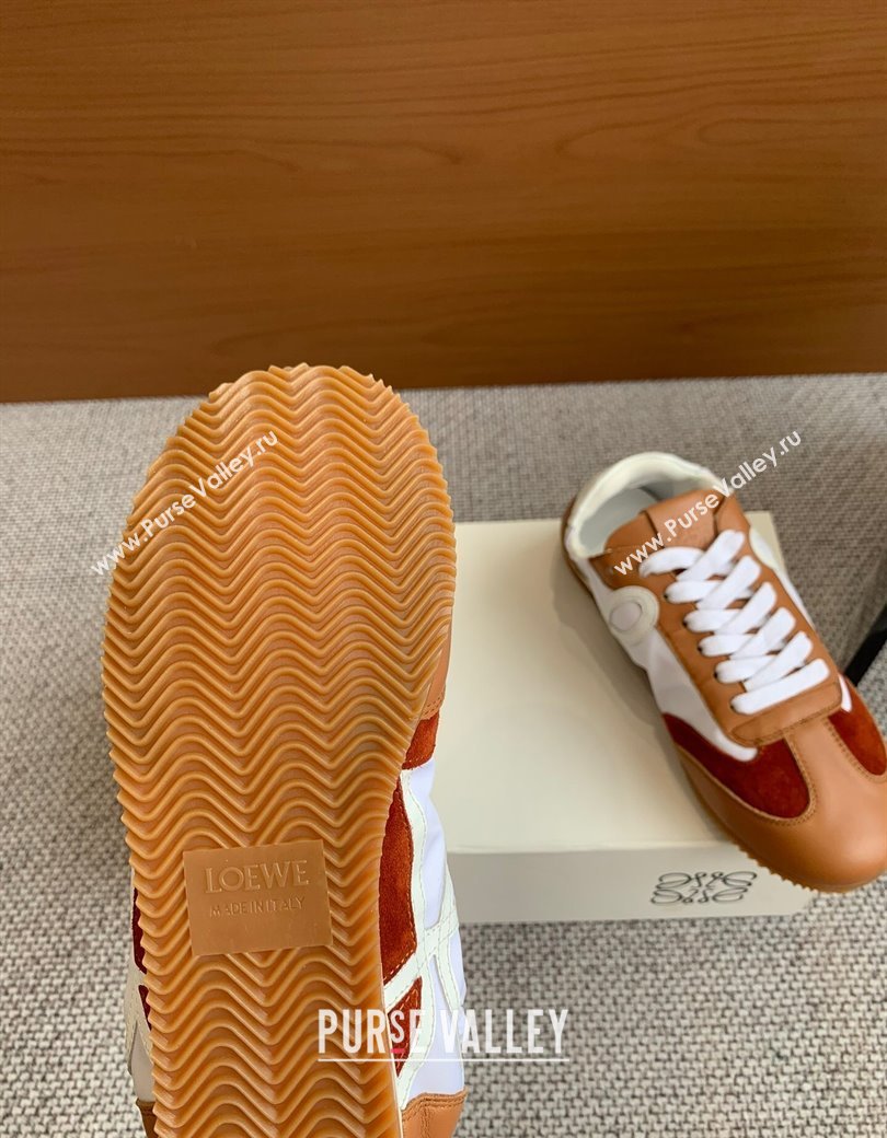 Loewe Ballet Runner 2.0 Sneakers in calfskin, nylon and suede Tan Brown 2025 ( For Women and Men) (KL-250221032)