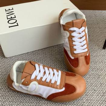 Loewe Ballet Runner 2.0 Sneakers in calfskin, nylon and suede Tan Brown 2025 ( For Women and Men) (KL-250221032)