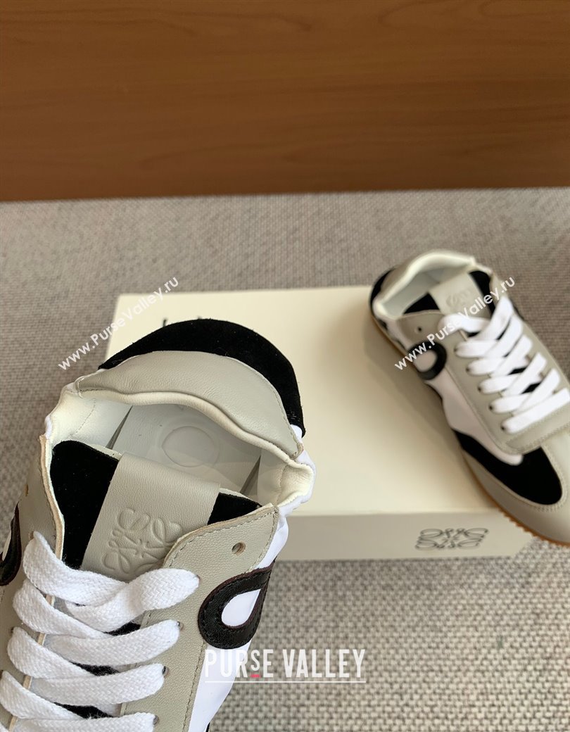 Loewe Ballet Runner 2.0 Sneakers in calfskin, nylon and suede Grey/White/Black 2025 ( For Women and Men) (KL-250221035)
