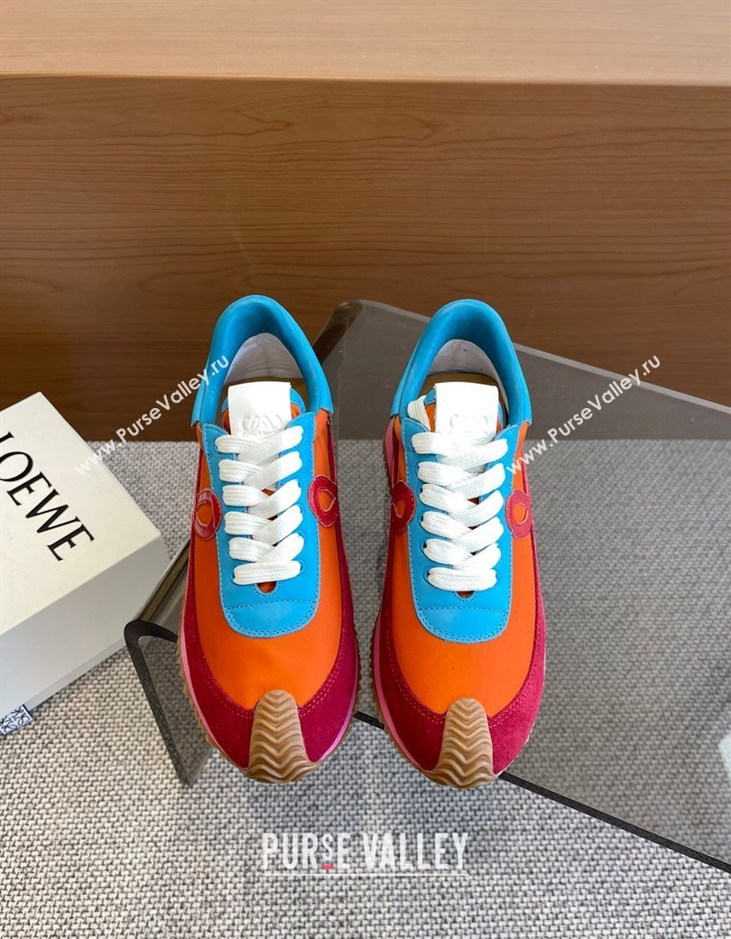 Loewe Flow Runner Sneakers in calfskin, nylon and suede Multicolor 2025 LW022106 (KL-250221043)