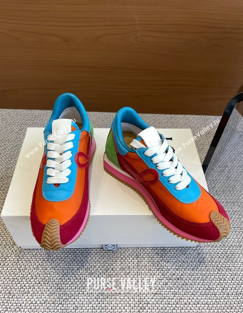 Loewe Flow Runner Sneakers in calfskin, nylon and suede Multicolor 2025 LW022106 (KL-250221043)