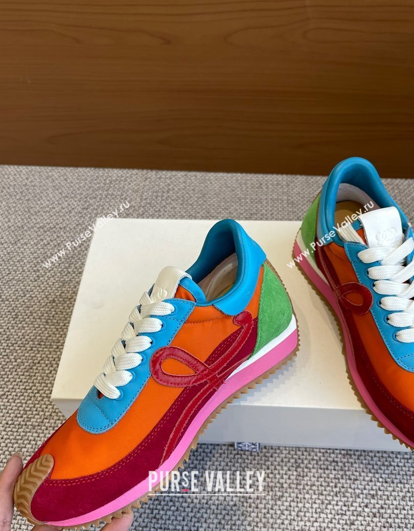 Loewe Flow Runner Sneakers in calfskin, nylon and suede Multicolor 2025 LW022106 (KL-250221043)