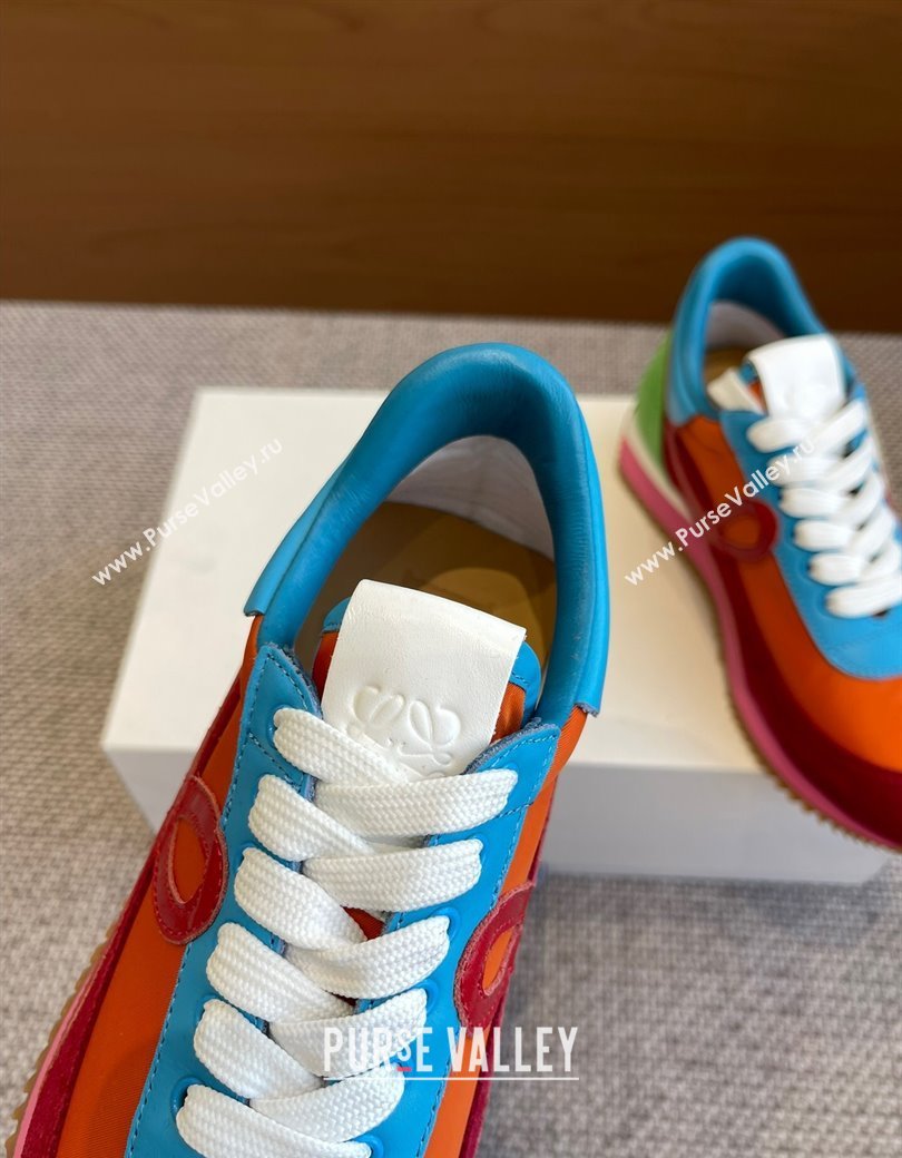 Loewe Flow Runner Sneakers in calfskin, nylon and suede Multicolor 2025 LW022106 (KL-250221043)