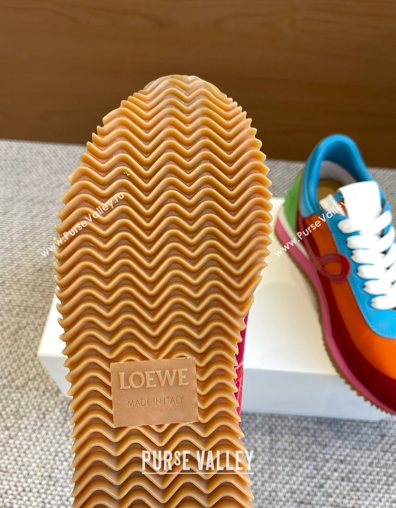 Loewe Flow Runner Sneakers in calfskin, nylon and suede Multicolor 2025 LW022106 (KL-250221043)