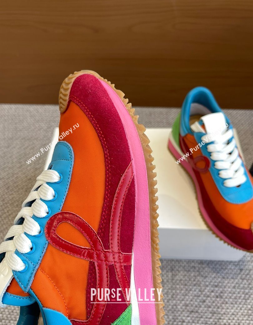 Loewe Flow Runner Sneakers in calfskin, nylon and suede Multicolor 2025 LW022106 (KL-250221043)