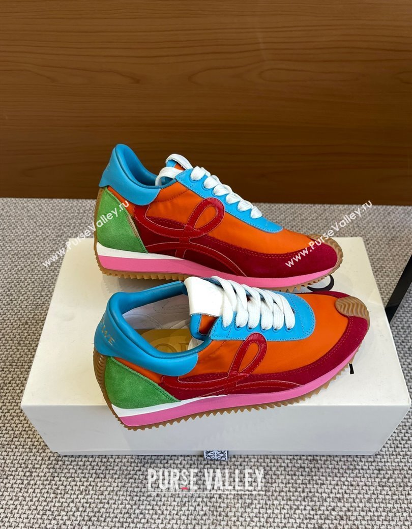 Loewe Flow Runner Sneakers in calfskin, nylon and suede Multicolor 2025 LW022106 (KL-250221043)