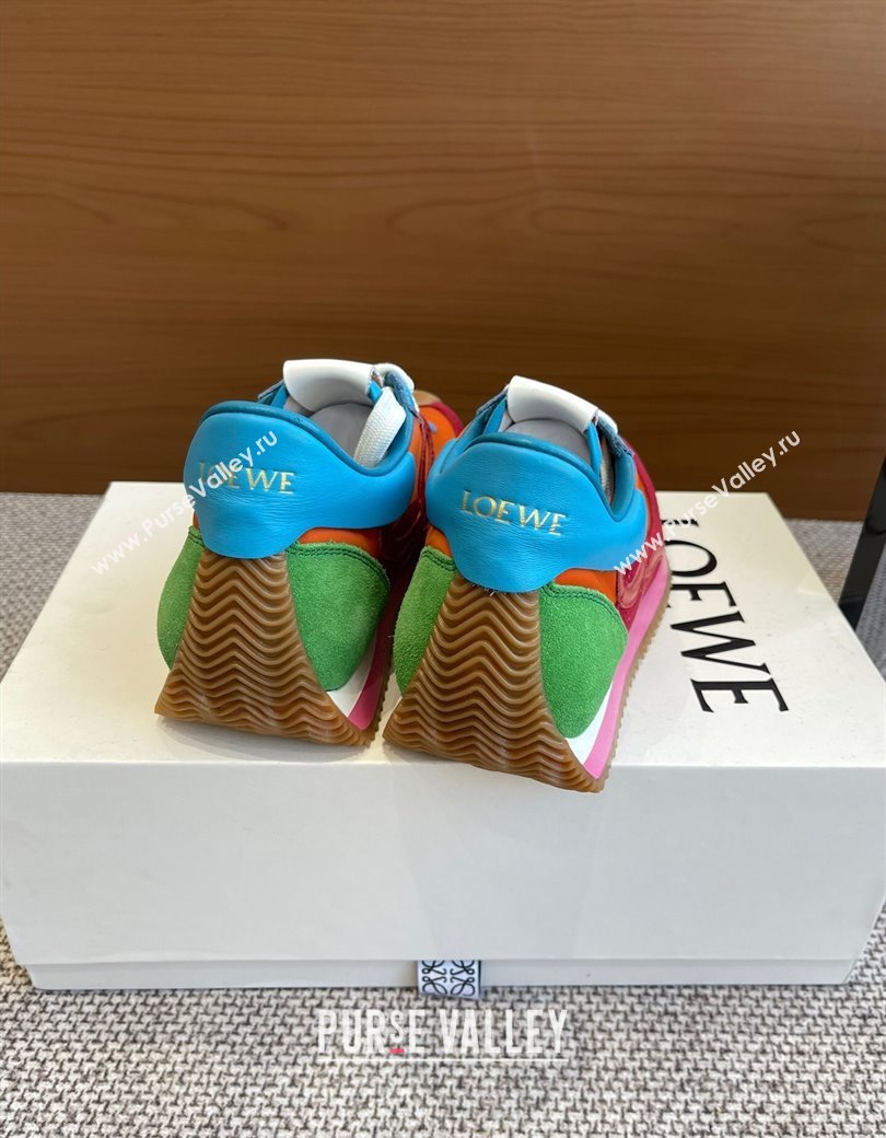Loewe Flow Runner Sneakers in calfskin, nylon and suede Multicolor 2025 LW022106 (KL-250221043)