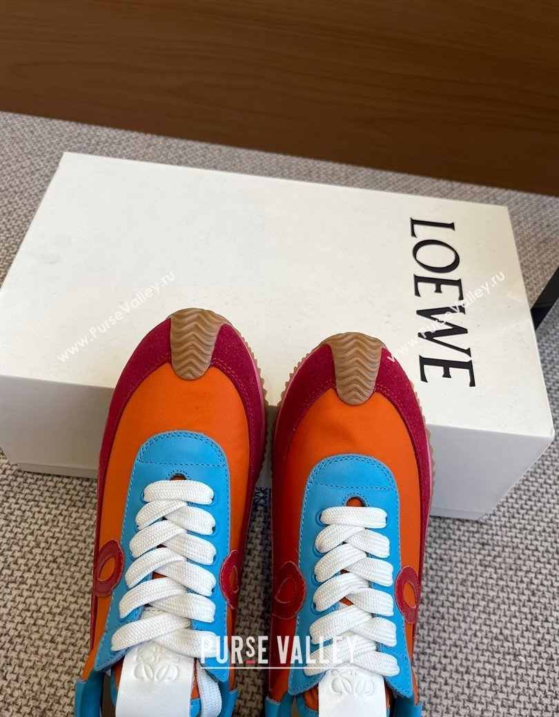 Loewe Flow Runner Sneakers in calfskin, nylon and suede Multicolor 2025 LW022106 (KL-250221043)