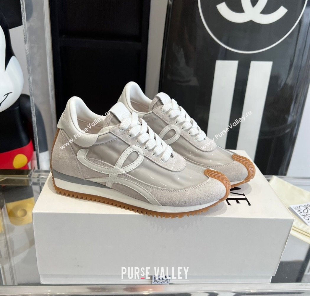 Loewe Flow Runner Sneakers in PVC and suede White2 2025 LW02227 (KL-250221067)