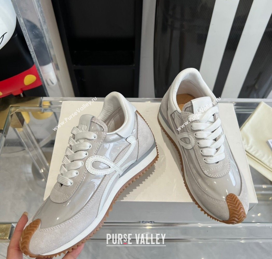 Loewe Flow Runner Sneakers in PVC and suede White2 2025 LW02227 (KL-250221067)