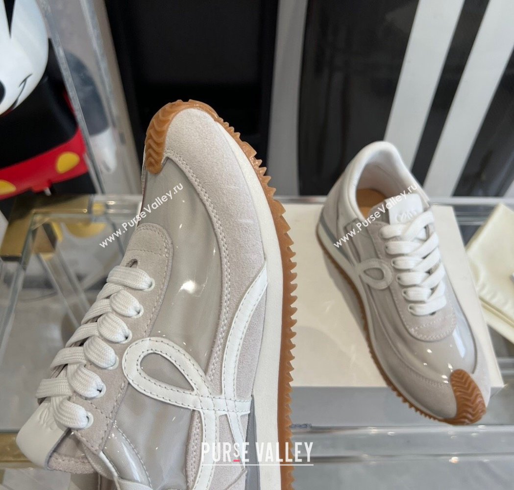 Loewe Flow Runner Sneakers in PVC and suede White2 2025 LW02227 (KL-250221067)