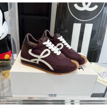 Loewe Flow Runner Sneakers in calfskin, nylon and suede Dark Purple 2025 LW02212 (KL-250221050)