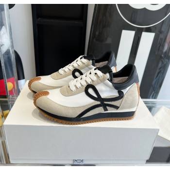 Loewe Flow Runner Sneakers in calfskin, nylon and suede Grey/Black 2025 LW02213 (KL-250221053)
