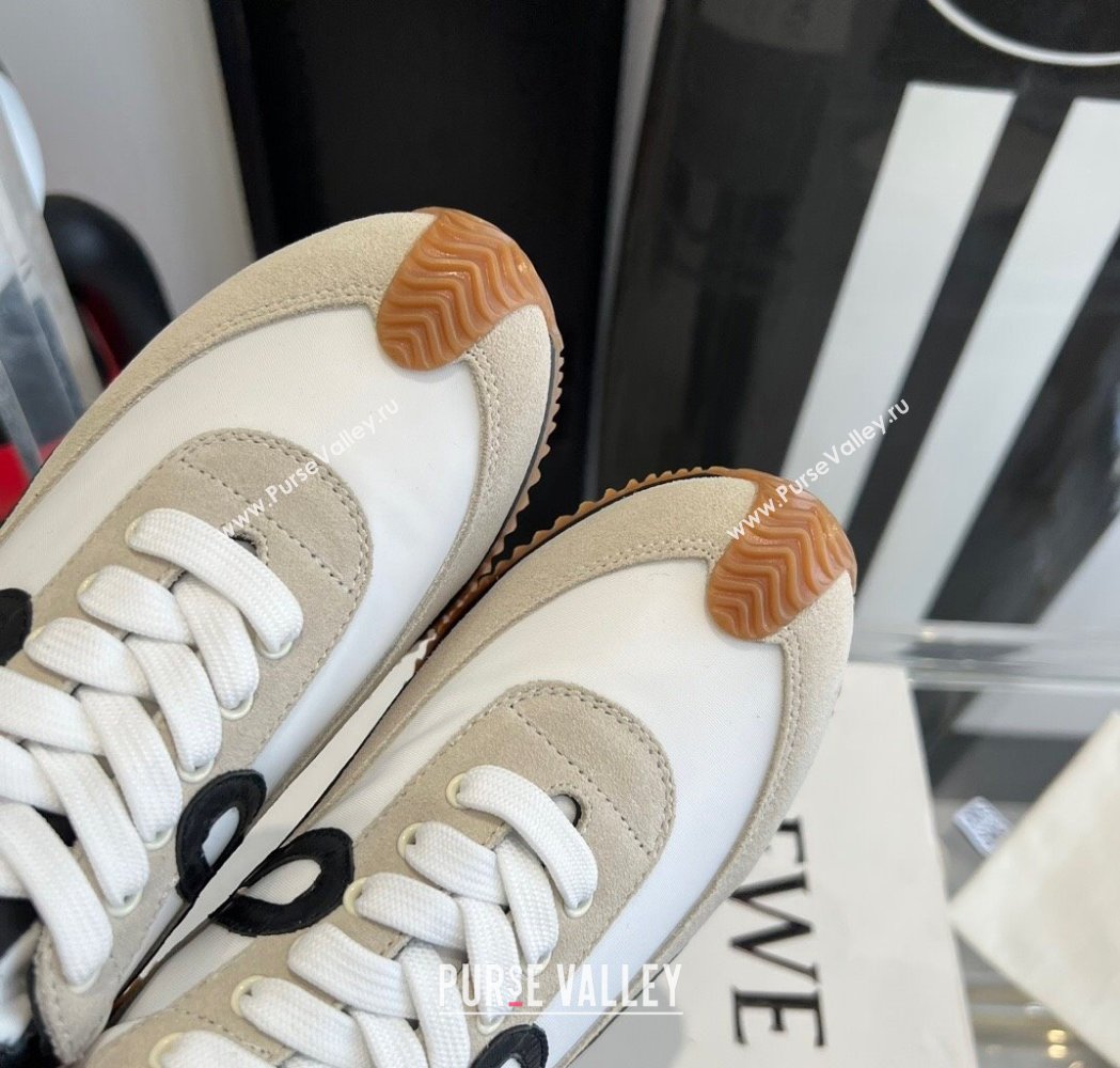 Loewe Flow Runner Sneakers in calfskin, nylon and suede Grey/Black 2025 LW02213 (KL-250221053)