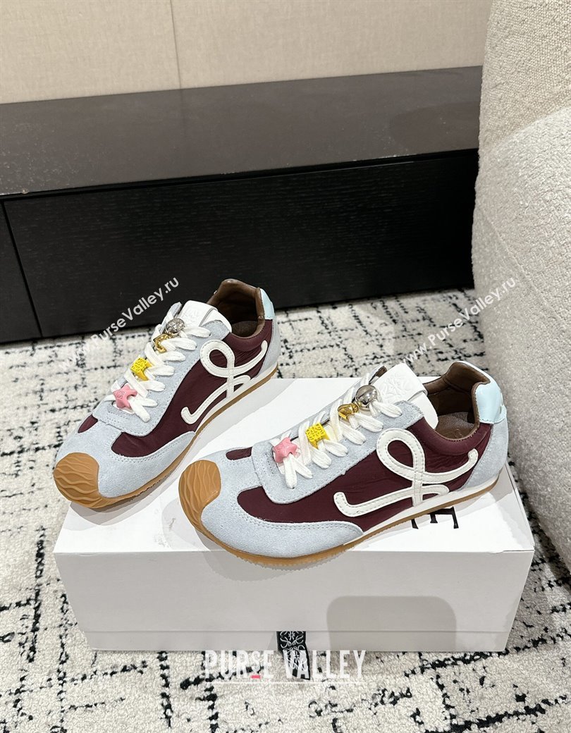 Loewe Ballet Runner 2.0 Sneakers in nylon and suede with charm Dark Brown/Light Grey 2024 ( For Women and Men) (KL-250221017)