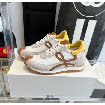 Loewe Flow Runner Sneakers in calfskin, nylon and suede Yellow 2025 LW02216 (KL-250221056)