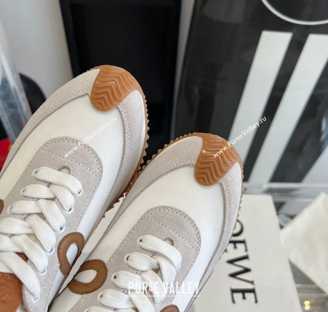 Loewe Flow Runner Sneakers in calfskin, nylon and suede Yellow 2025 LW02216 (KL-250221056)