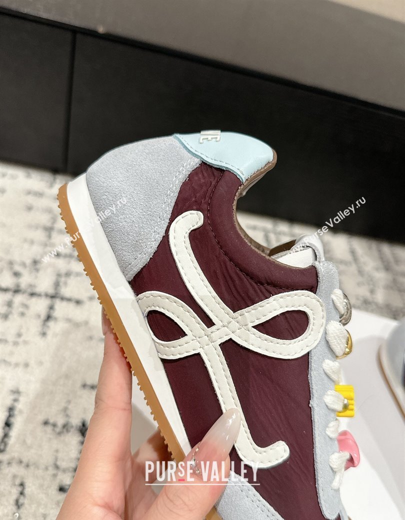 Loewe Ballet Runner 2.0 Sneakers in nylon and suede with charm Dark Brown/Light Grey 2024 ( For Women and Men) (KL-250221017)