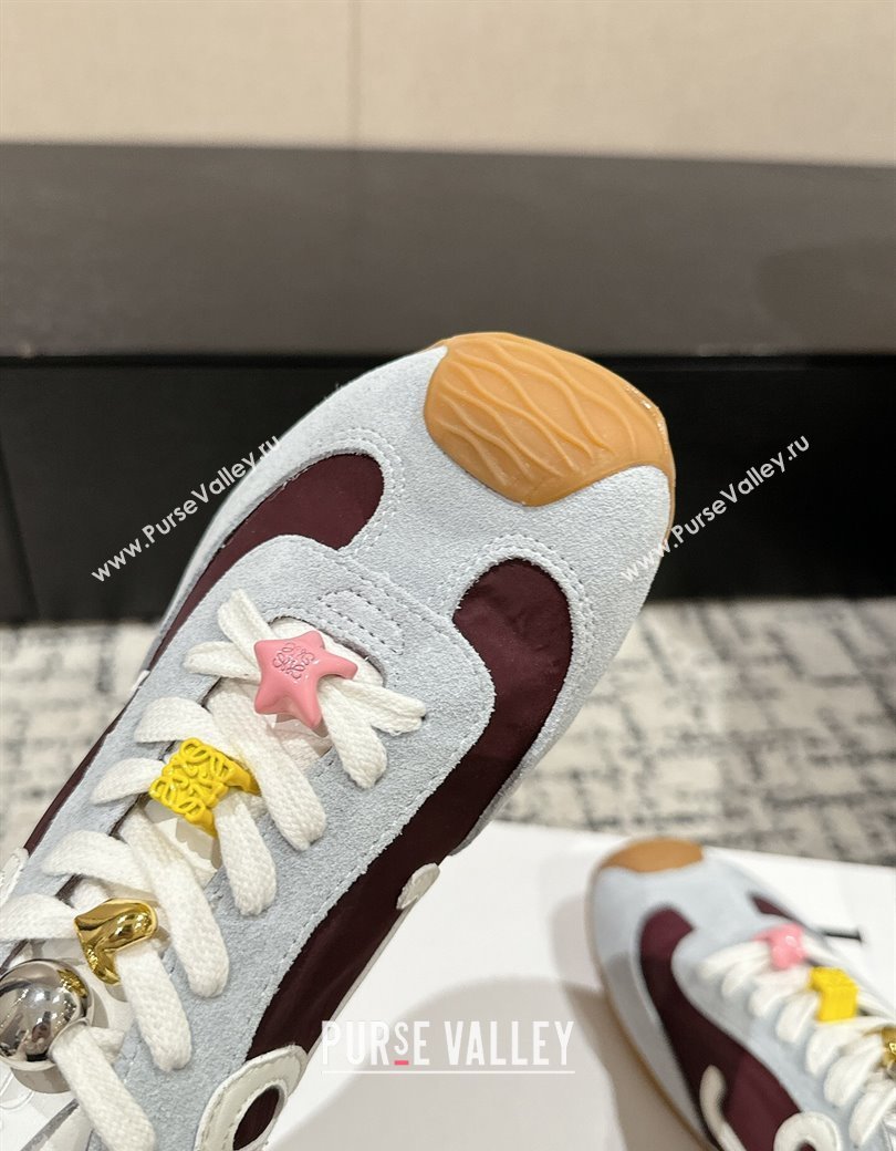 Loewe Ballet Runner 2.0 Sneakers in nylon and suede with charm Dark Brown/Light Grey 2024 ( For Women and Men) (KL-250221017)