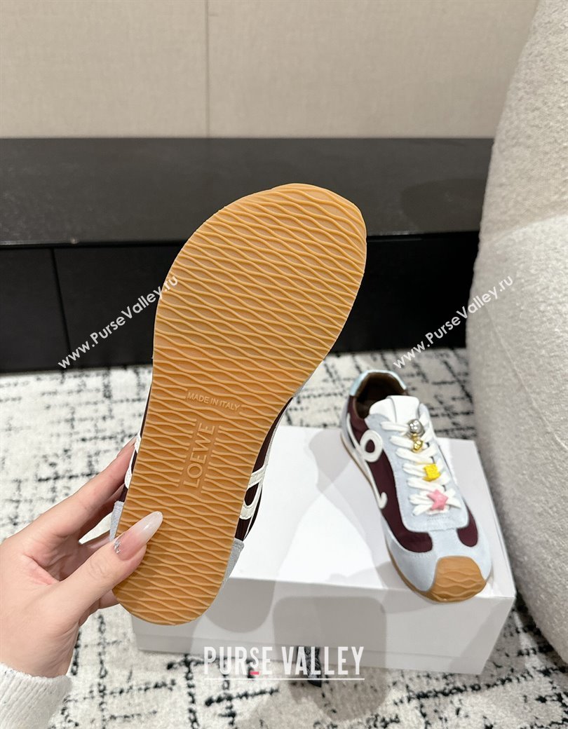 Loewe Ballet Runner 2.0 Sneakers in nylon and suede with charm Dark Brown/Light Grey 2024 ( For Women and Men) (KL-250221017)