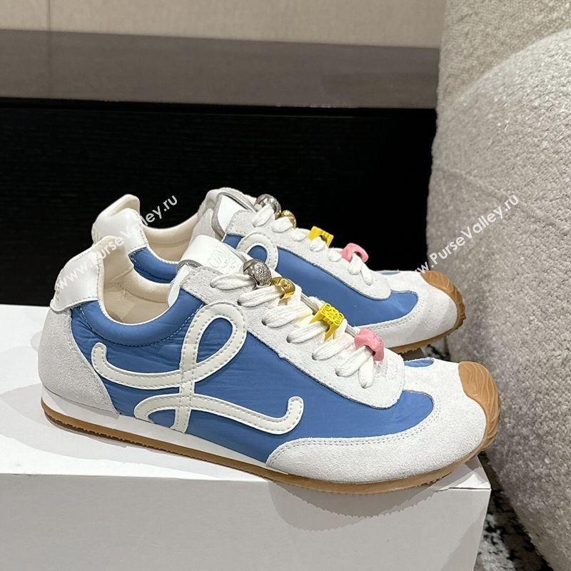 Loewe Ballet Runner 2.0 Sneakers in nylon and suede with charm Denim Blue 2024 ( For Women and Men) (KL-250221018)