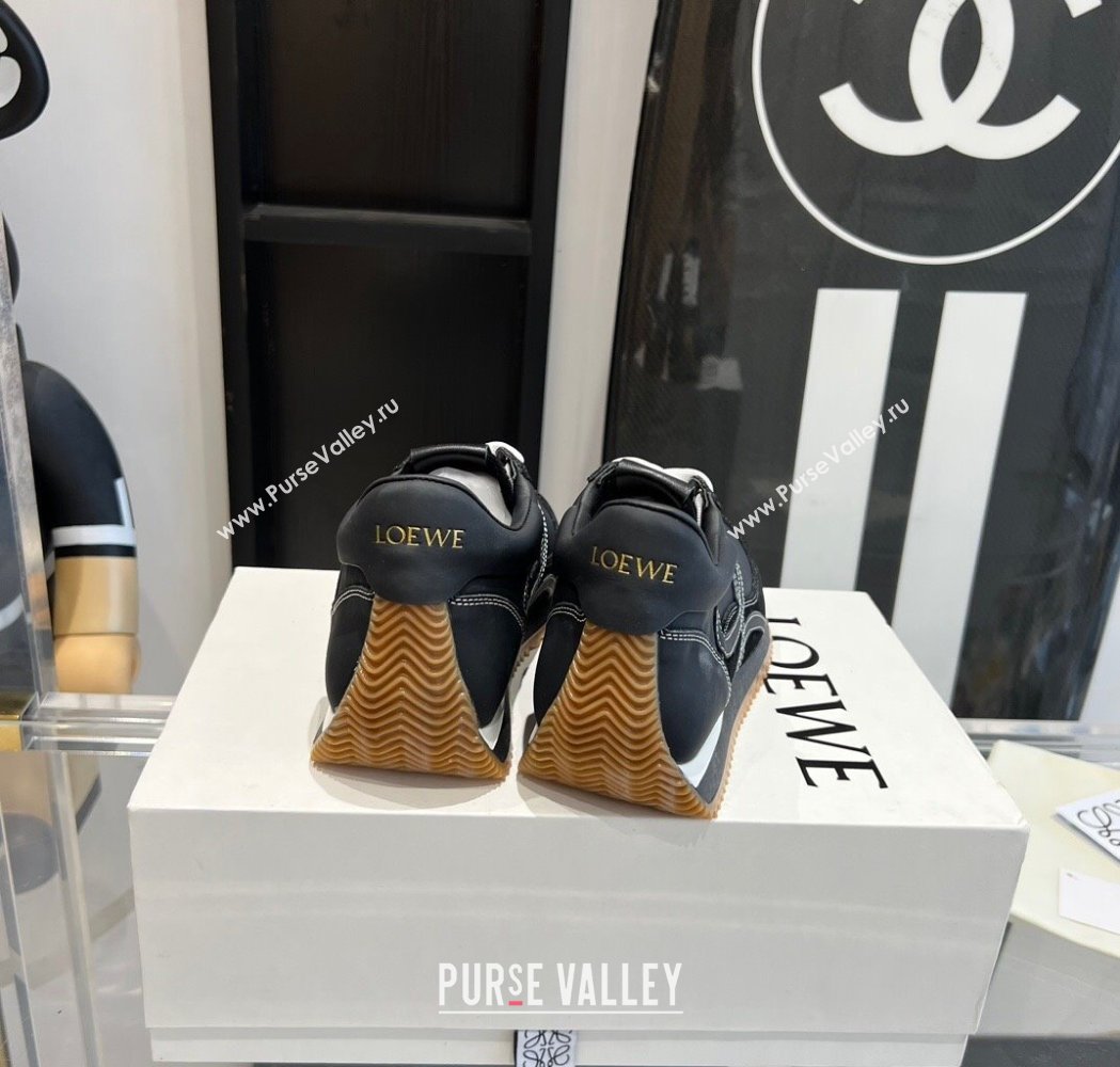 Loewe Flow Runner Sneakers in calfskin and suede Black 2025 LW02224 (KL-250221064)