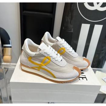 Loewe Flow Runner Sneakers in PVC and suede White/Yellow 2025 LW02225 (KL-250221065)
