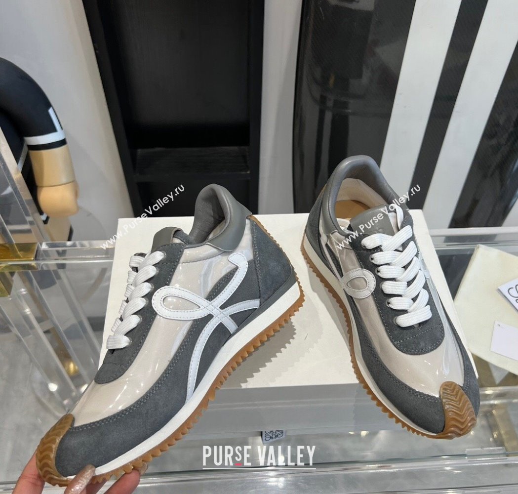 Loewe Flow Runner Sneakers in PVC and suede Dark Grey 2025 LW02228 (KL-250221068)