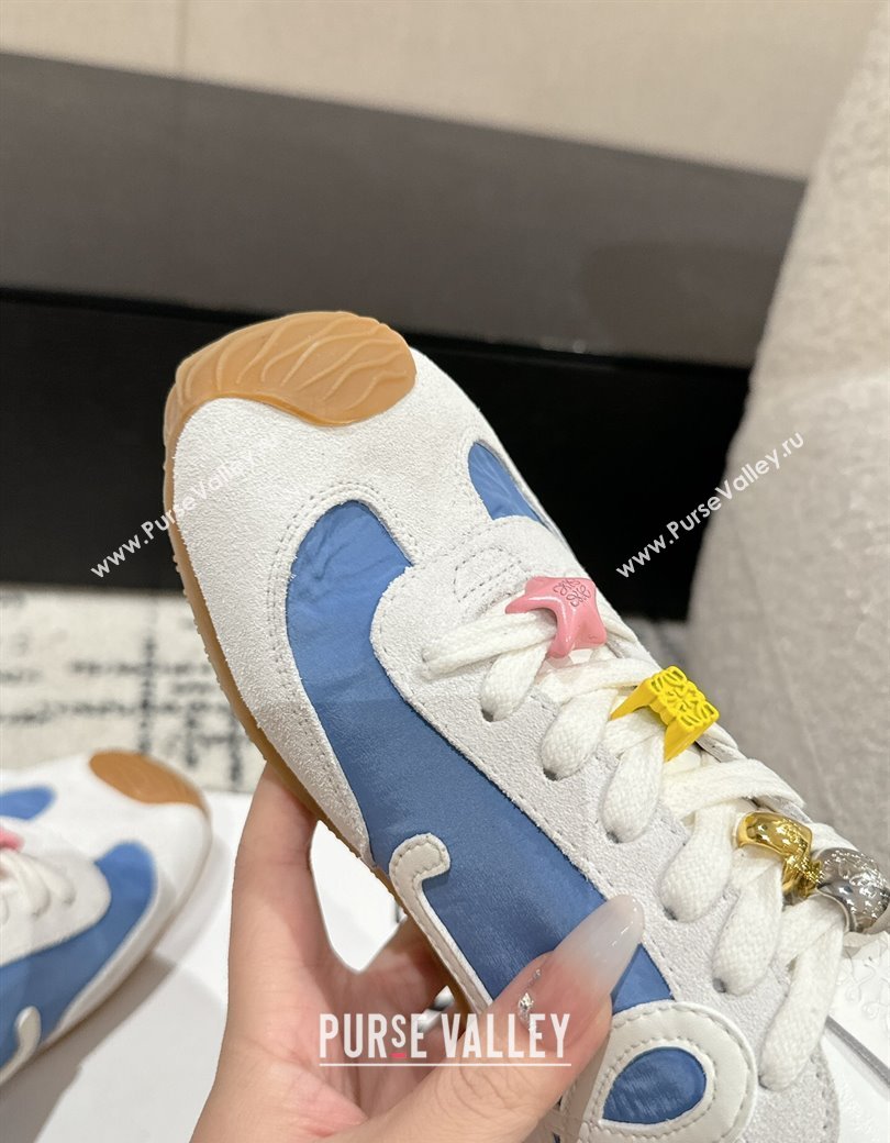 Loewe Ballet Runner 2.0 Sneakers in nylon and suede with charm Denim Blue 2024 ( For Women and Men) (KL-250221018)