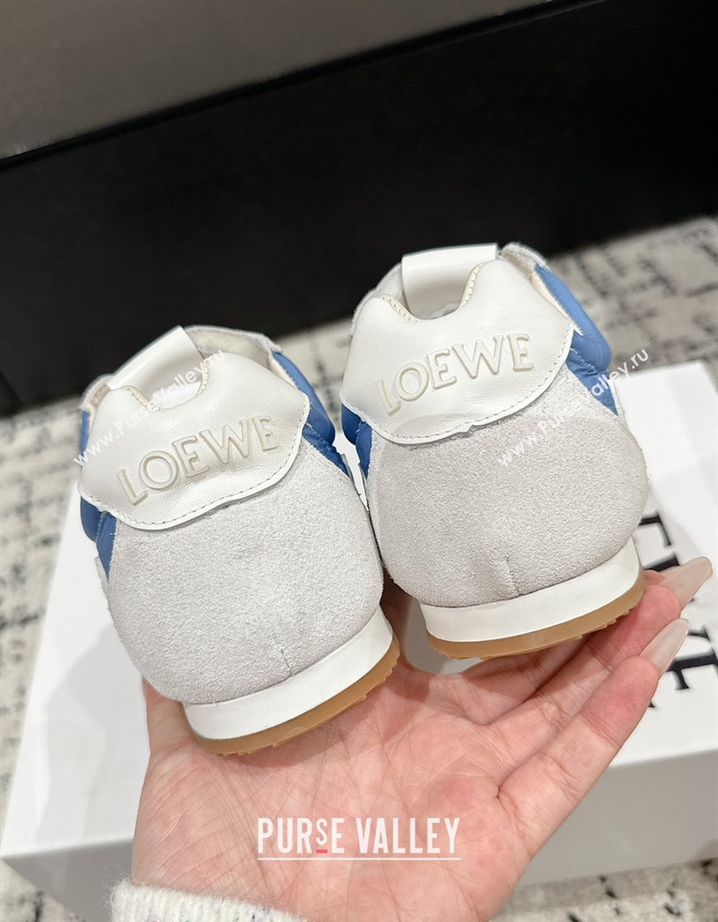 Loewe Ballet Runner 2.0 Sneakers in nylon and suede with charm Denim Blue 2024 ( For Women and Men) (KL-250221018)