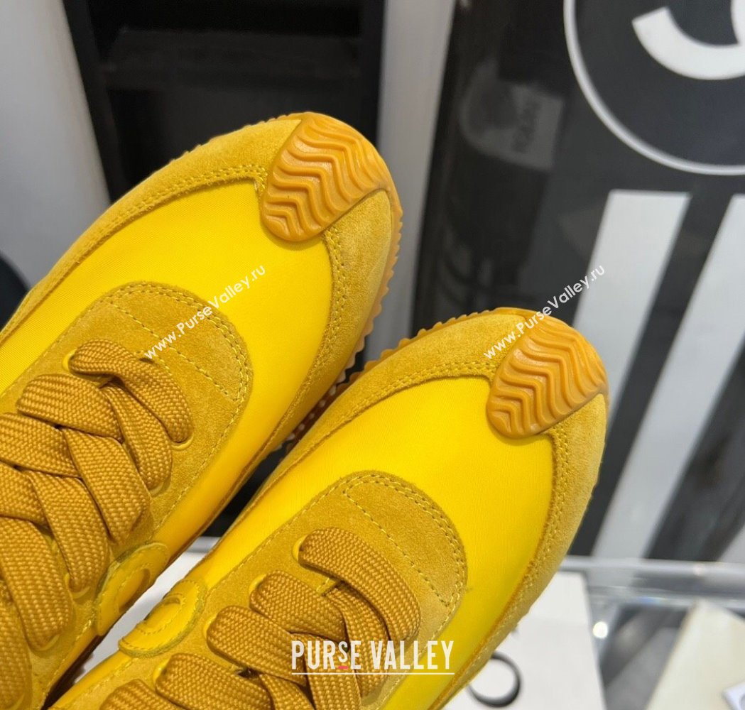 Loewe Flow Runner Sneakers in calfskin, nylon and suede Yellow 2025 LW02231 (KL-250221071)