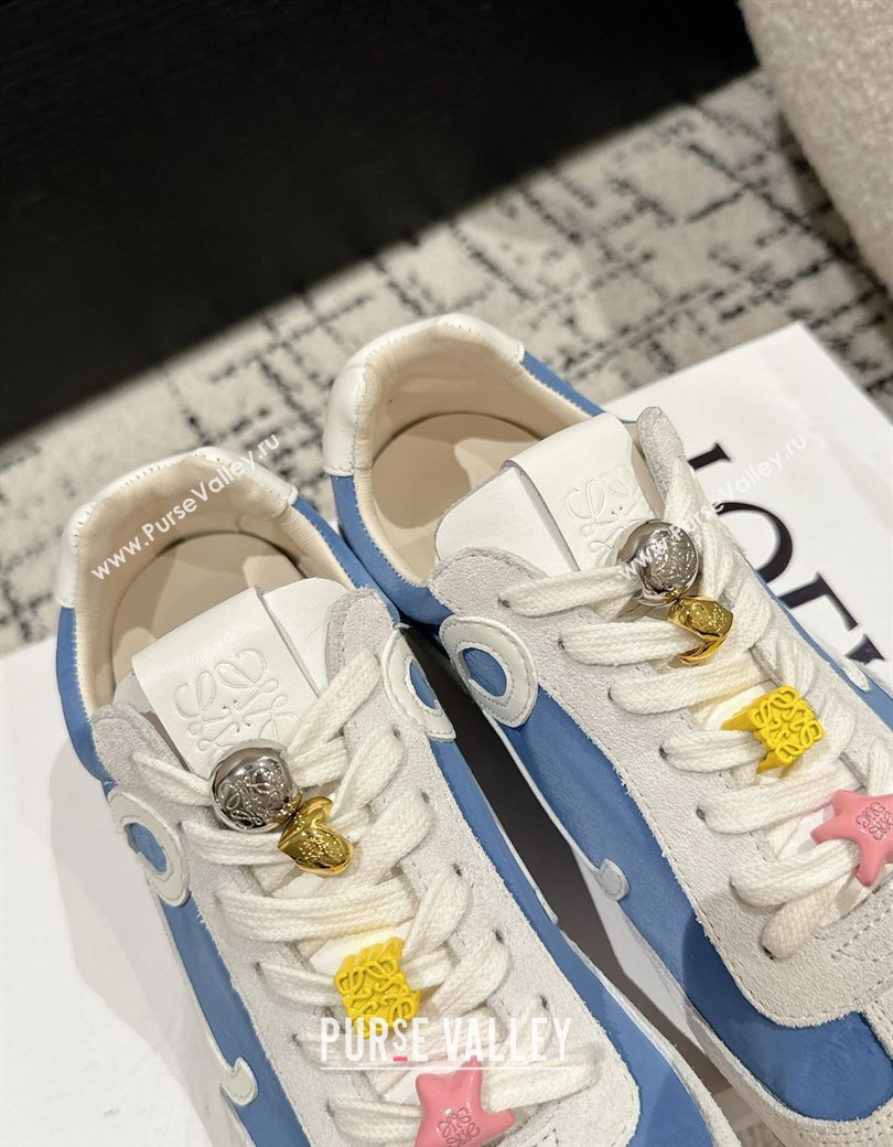 Loewe Ballet Runner 2.0 Sneakers in nylon and suede with charm Denim Blue 2024 ( For Women and Men) (KL-250221018)