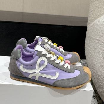 Loewe Ballet Runner 2.0 Sneakers in nylon and suede with charm Purple/Grey 2024 ( For Women and Men) (KL-250221020)