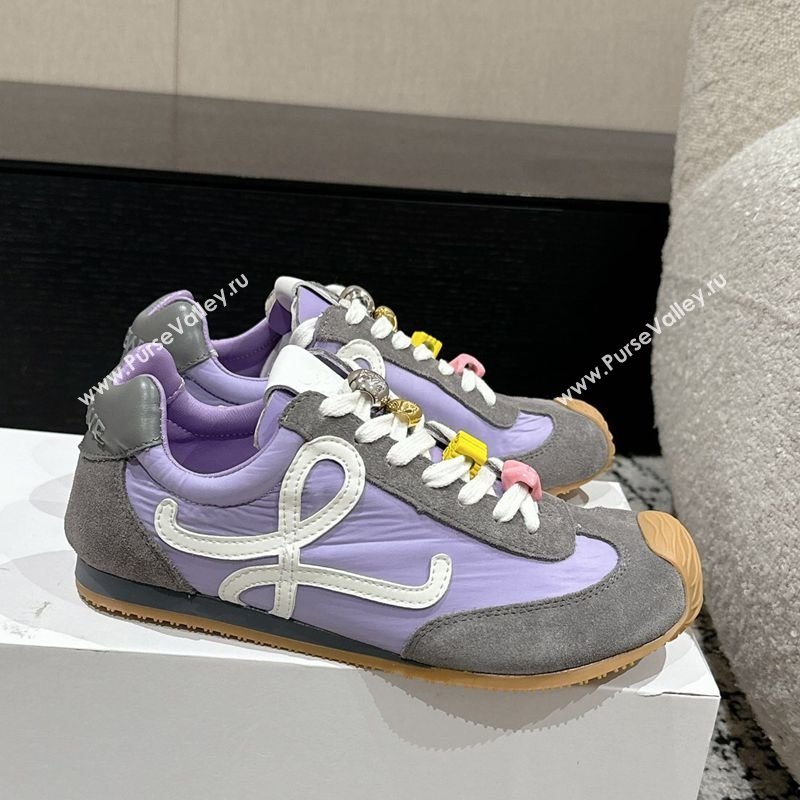 Loewe Ballet Runner 2.0 Sneakers in nylon and suede with charm Purple/Grey 2024 ( For Women and Men) (KL-250221020)