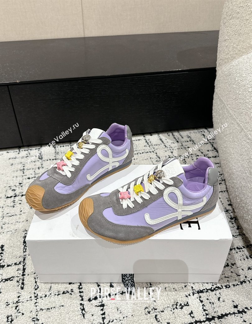 Loewe Ballet Runner 2.0 Sneakers in nylon and suede with charm Purple/Grey 2024 ( For Women and Men) (KL-250221020)