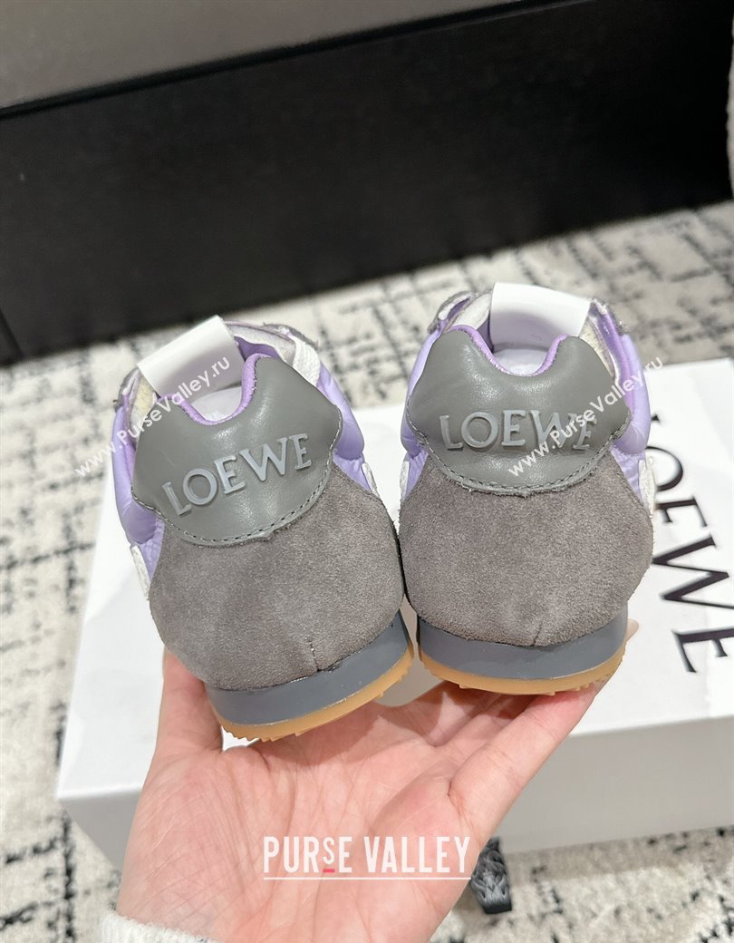 Loewe Ballet Runner 2.0 Sneakers in nylon and suede with charm Purple/Grey 2024 ( For Women and Men) (KL-250221020)
