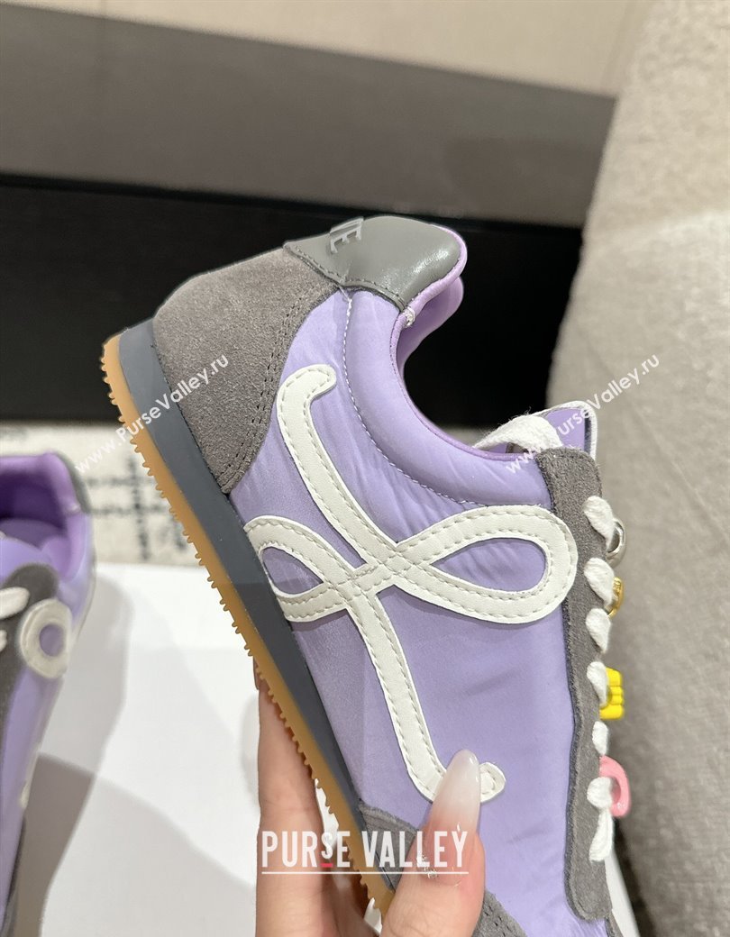 Loewe Ballet Runner 2.0 Sneakers in nylon and suede with charm Purple/Grey 2024 ( For Women and Men) (KL-250221020)