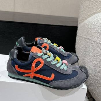 Loewe Ballet Runner 2.0 Sneakers in nylon and suede with charm Dark Grey/Dark Blue 2024 ( For Women and Men) (KL-250221021)