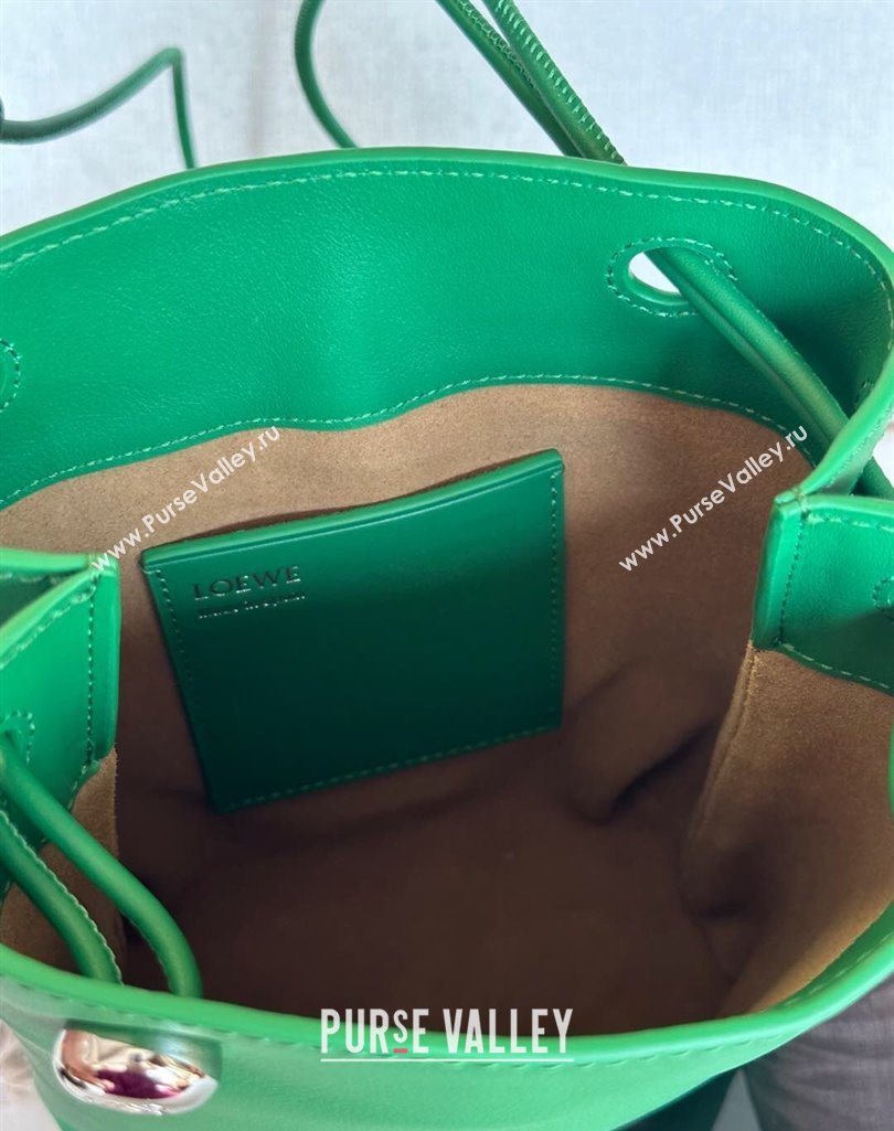 Loewe Pebble pouch Mini Bag in Smooth Calfskin Tropical Green 2025 9531 (nana-250408022)