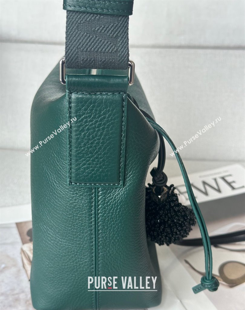 Loewe Small Cubi crossbody bag in supple grained calfskin Evergreen 2025 2201S (No Charm) (nana-250408036)